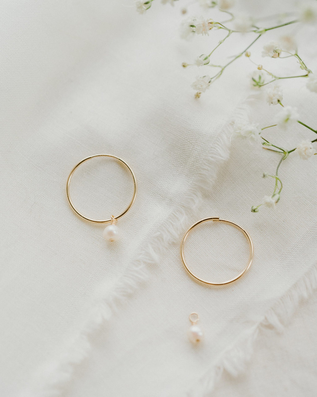 Aurora Pearl Drop Hoops