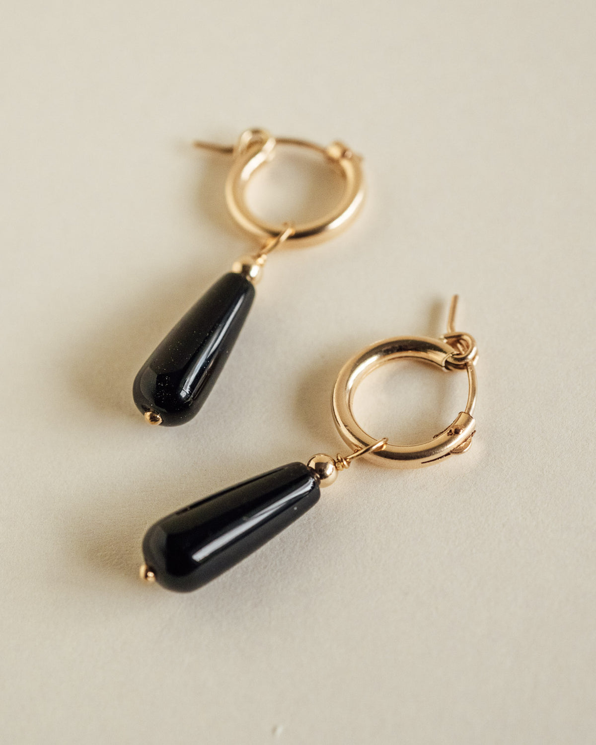 Onyx Drop Hoops